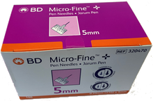 BD Microfine Pen Needles 31g x 5mm (box of 100 needles, use with insulin pens)